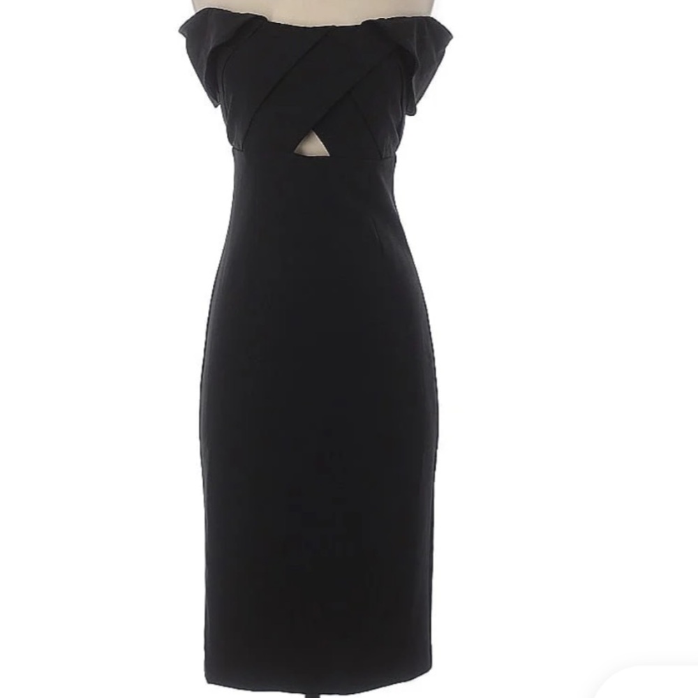 Bardot Black Off Shoulder Keyhole Dress 4/XS